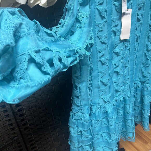 Ciebon Women's Long Sleeve Blue Aline Dress Size Large - Picture 5 of 7